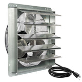 KEN BROWN 20 Inch Shutter Exhaust Fan With 1.65 Meters Power Cord Wall Mounted, High Speed 3500CFM, Vent Fan For Garages And Shops, Greenhouse,Attic KEN BROWN
