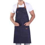 a u sure Denim Apron with Pockets Blue Tall Bib Apron Large with Long Ties Adjustable - Gifts for Men Women a u sure