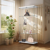 Elegant Glass Display Cabinet with Lockable Door and 4 Shelves - Easy 30-Minute Assembly Generic