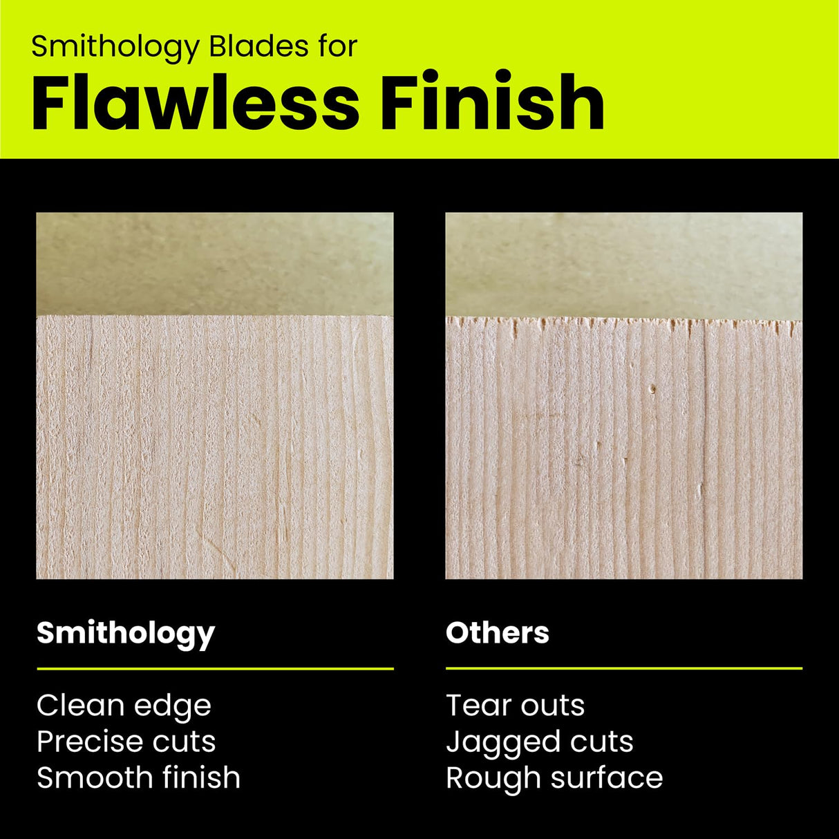 Smithology 10 Inch Table Saw Blades – 2 Pack | ATB 32 Tooth & 60 Tooth | Carbide Tipped | Thin Kerf | for Wood Crosscutting, Ultra Fine Finishing | Smithology