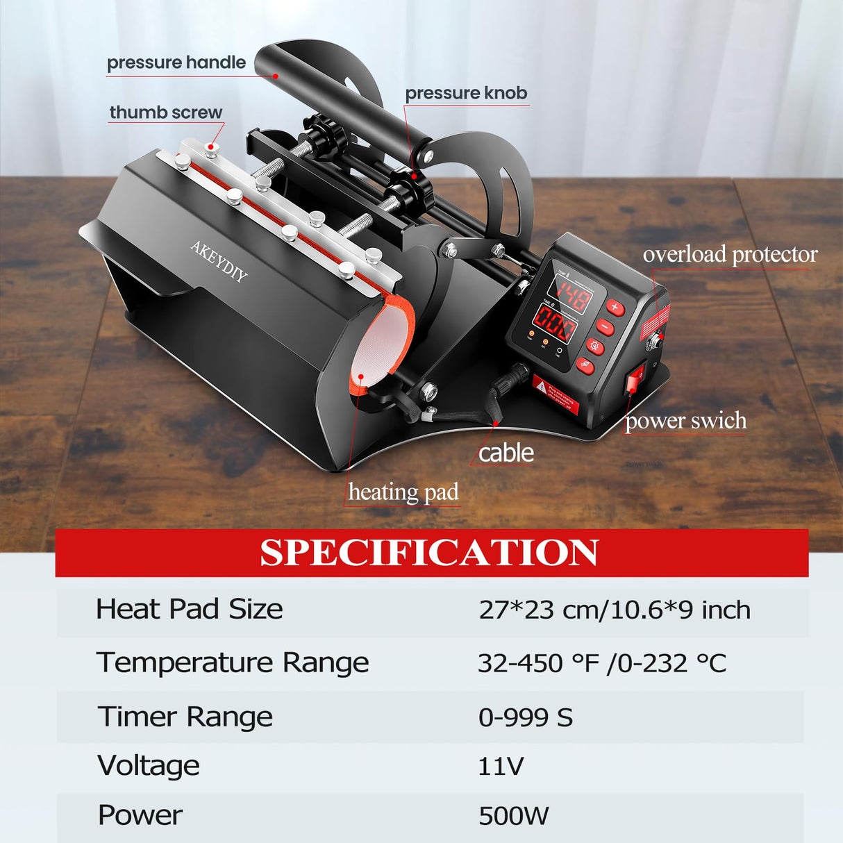 Tumblers Heat Press, Tumbler Mug Heat Press Machine 30oz 20oz 16oz Sublimation Tumblers Press Glass Jar Cans, DIY Heat Transfer Press Vinyl for AKEYDIY
