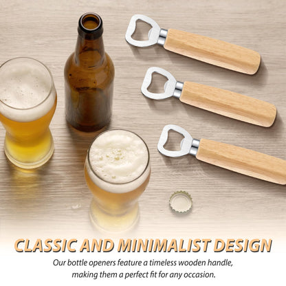 24pcs Bottle opener Beer Opener with Wooden Handle for engraving Cider Wine Bottle Opener Party Wedding Gifts - WoodArtSupply