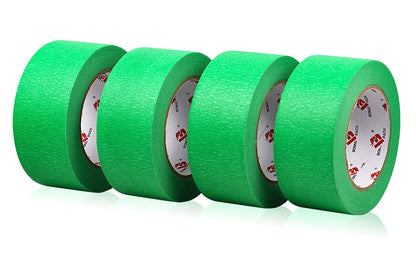 BOMEI PACK Green Painters Tape 2 inch Wide, Medium Adhesive Green Masking Tape 2 inch x 55 Yards (220 Total Yards) 4 Rolls, Residue-Free Wall Trim - WoodArtSupply