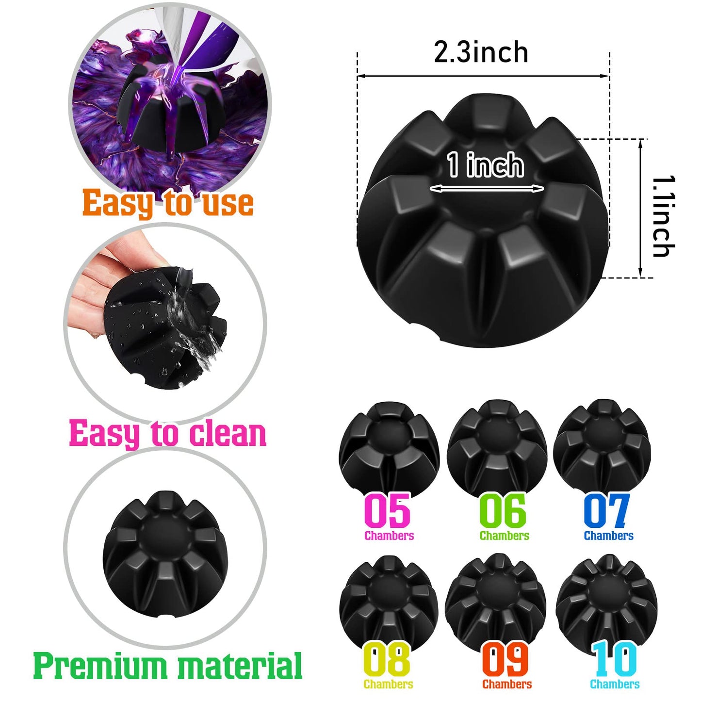 6 Pieces Flower Pour Cup for Paint Pouring 6/7/8/9/10 Slot Acrylic Paint Tools Fluid Painting Supplies Flower Strainer for DIY Pouring Paint and - WoodArtSupply