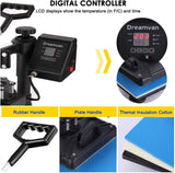 8 in 1 Heat Press Machine for t Shirts Professional Heat Transfer Machine12" X 15"Swing Away Shirt Printing Multifunctional Sublimation Machine HYPOAI