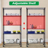14"x30"x60" Commercial Storage Shelves Heavy Duty Shelving 5 Tier Layer Wire Shelving Unit with Wheels Metal Wire Shelf Standing Garage Shelves BestOffice