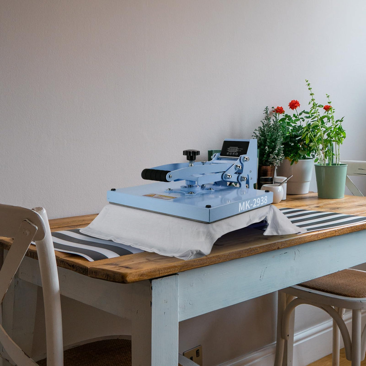 MAIKESUB 15.2x11.6 Inch High Pressure Heat Press Machine Sea Blue for T Shirts Digital Industrial Sublimation Printer for Heat Transfer Vinyl MAIKESUB