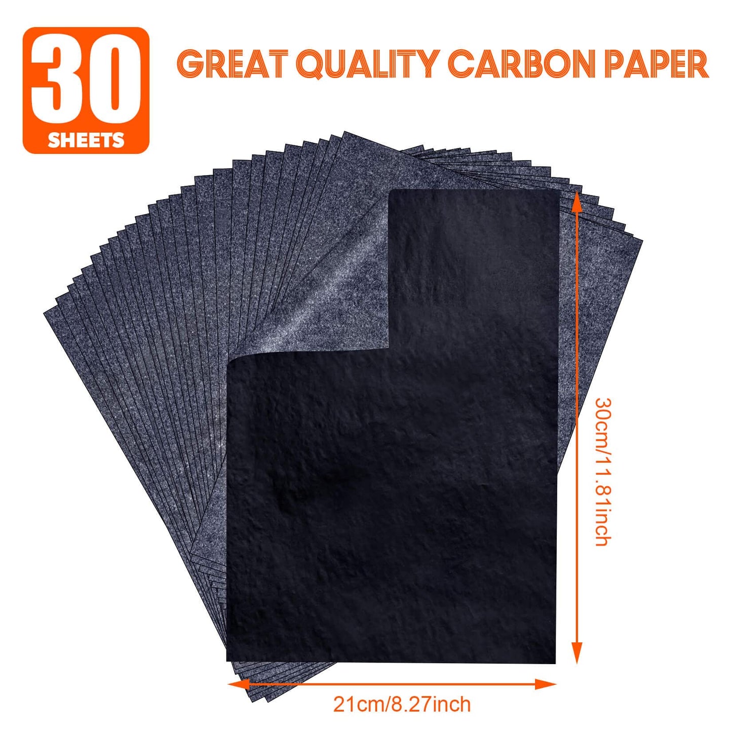 Carbon Paper for Tracing Graphite Transfer-Paper - PSLER 30 Pcs Black Graphite Paper for Tracing Drawing Patterns on Wood Projects Canvas Fabric - WoodArtSupply