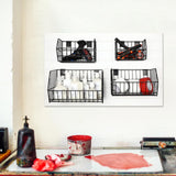 Uiifan 4 Pcs Slatwall Baskets Metal Slatwall Bins Mounted Slatwall Accessories Multi Size Sloped Wire Slatwall Basket for Shops Rooms Storage Display Uiifan