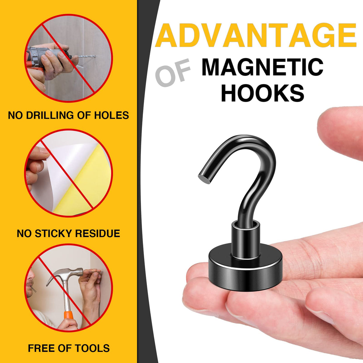 DIYMAG Magnetic Hooks, 25Lbs Strong Heavy Duty Cruise Magnet S-Hooks for Classroom, Fridge, Hanging, Cabins, Grill, Kitchen, Garage, Workplace and DIYMAG