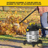 Stanley SL18116 Wet/Dry Vacuum, 6 Gallon, 4 Horsepower, Stainless Steel Tank, 4.0 HP, Silver+yellow Stanley