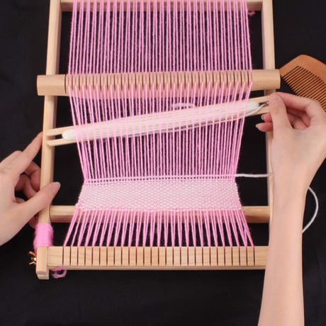 CYCHIRV Weaving Loom Kit, 15.2" H x 9.85" W Wooden Tapestry Looms, Warp Frame Loom Heddle Bar for Weave Board Weaver Tapestry Kids Beginner CYCHIRV