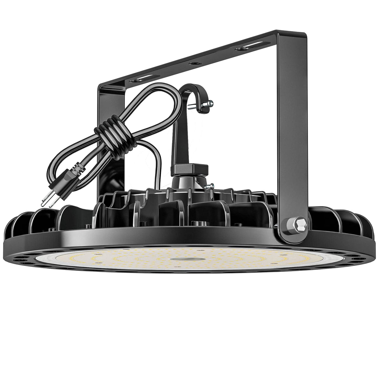 Flakeeper LED High Bay Light 150W, 21000 LM with US Plug 5ft Cable, 5000K Daylight, IP65 Waterproof, UFO Commercial Industrial Warehouse Workshop Flakeeper