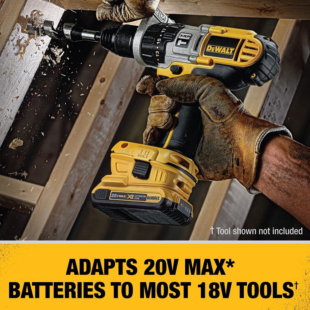 DEWALT 20V MAX Battery Adapter Kit, 18V to 20V, 2 Batteries and Charger Included (DCA2203C) DEWALT