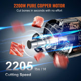 VEVOR Commercial Electric Meat Bandsaw, 2200W Stainless Steel Countertop Bone Sawing Machine, Workbeach 18.5" x 20.9", 0-7.1 Inch Cutting Thickness, VEVOR