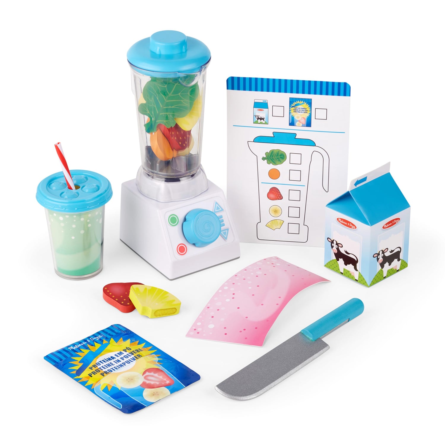 Melissa & Doug Smoothie Maker Blender Set with Play Food - 22 Pieces - Play Blender Mixer Toy for Kids Kitchen Ages 3+ Melissa & Doug