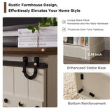 OKD 75" Sideboard Buffet Cabinet with Storage, Farmhouse TV Stand w/Sliding Barn Door, Rustic Long Coffee Bar, Large Buffet Table for Dining Room, OKD