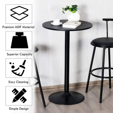 Giantex Modern 24-Inch Round Pub Table - 40-Inch Height Cocktail Table for Home & Restaurant Giantex