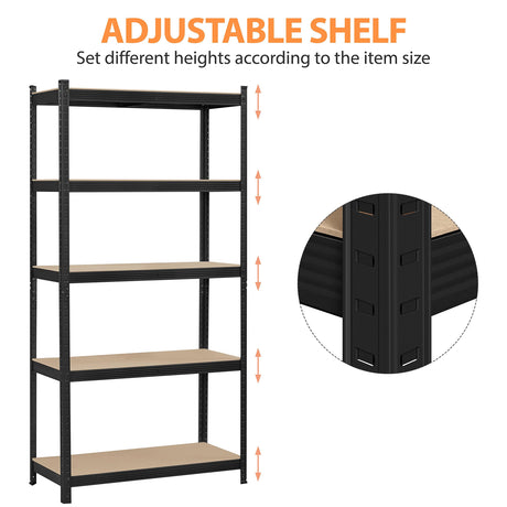 Topeakmart 5-Tier Utility Shelves, Metal Storage Shelves Garage Shelving Unit Adjustable Garage Storage Shelves Storage Racks Heavy Duty Shed Topeakmart