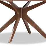 Baxton Studio Monte Mid-Century Modern Walnut Brown Finished Wood 71-Inch Oval Dining Table Baxton Studio