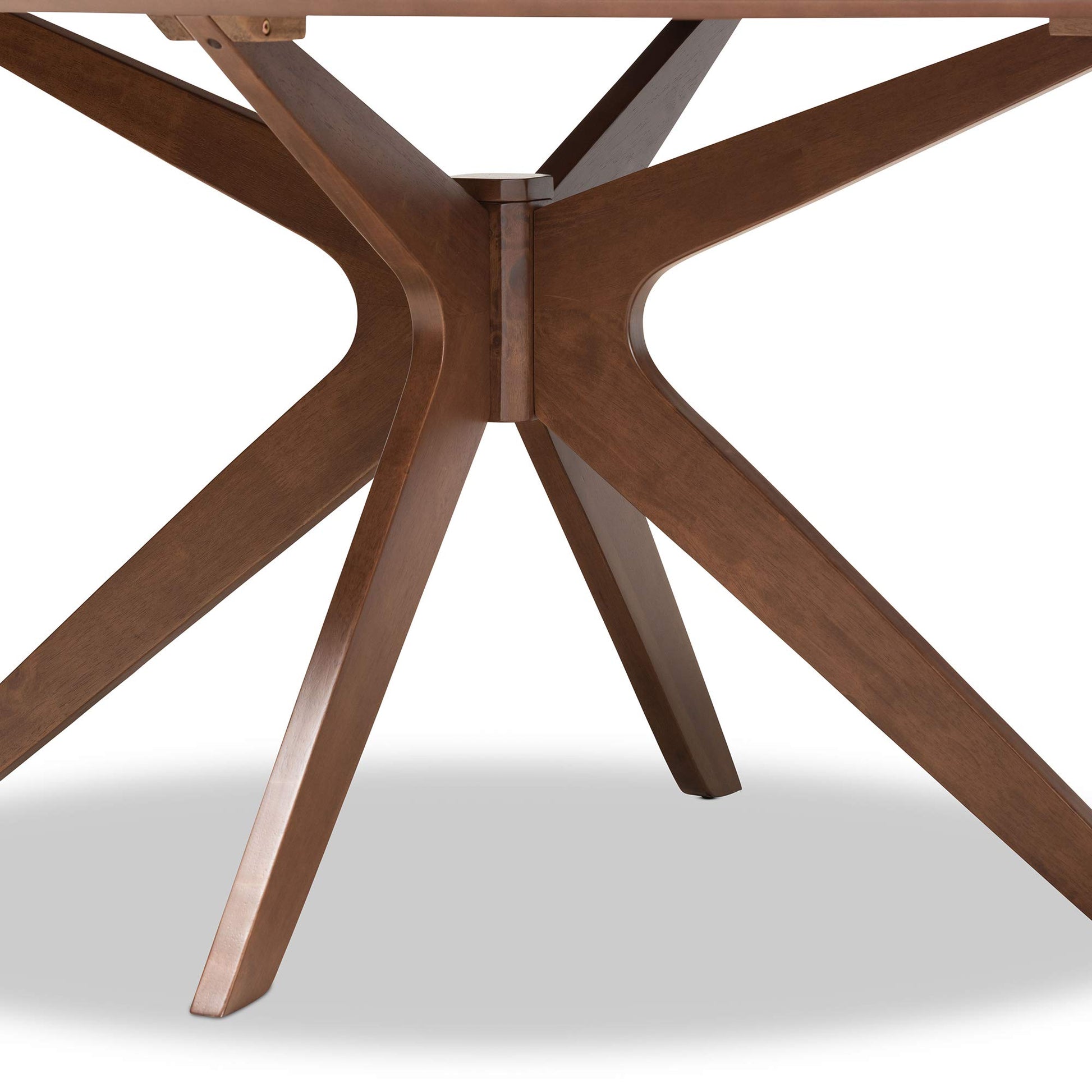 Baxton Studio Monte Mid-Century Modern Walnut Brown Finished Wood 71-Inch Oval Dining Table - WoodArtSupply