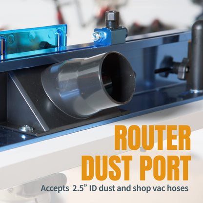 POWERTEC 71402 Bench Top Router Table and Fence Set, with 24” x 16” Laminated MDF Top, 2-1/2” Dust Collection Port and Featherboard - WoodArtSupply
