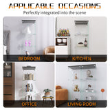 Beauty4U Elegant Black One-Door Glass Display Cabinet with 3 Shelves for Stylish Home Collection Storage Beauty4U