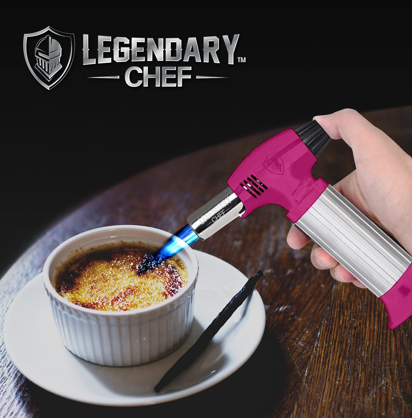 Culinary Cooking Torch - Kitchen Food Torch for Creme Brulee, Baking, Desserts and Searing- Butane Torch Lighter, Blow Torch for Cooking with Lock