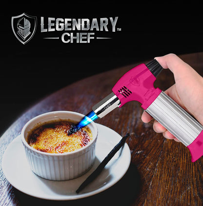 Culinary Cooking Torch - Kitchen Food Torch for Creme Brulee, Baking, Desserts and Searing- Butane Torch Lighter, Blow Torch for Cooking with Lock