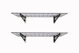 MonsterRax | Garage Wall Shelf Two-Pack White or Hammertone | Three Size Options | Includes Bike Hooks | 500lb Weight Capacity (Hammertone, 18"x36") MonsterRax