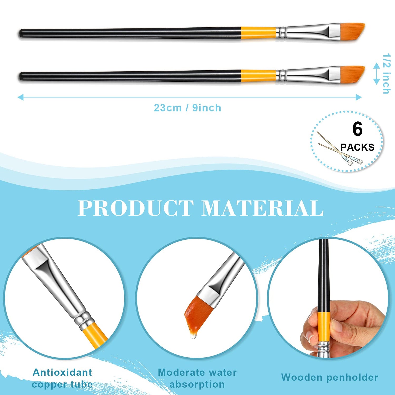 Paint Brush Acrylic Paint Brushes Angled Flat Art Paint Brush Set Small Artist Paint Brushes for Acrylic Craft, Watercolor, Oil, Gouache, Face Body Containlol