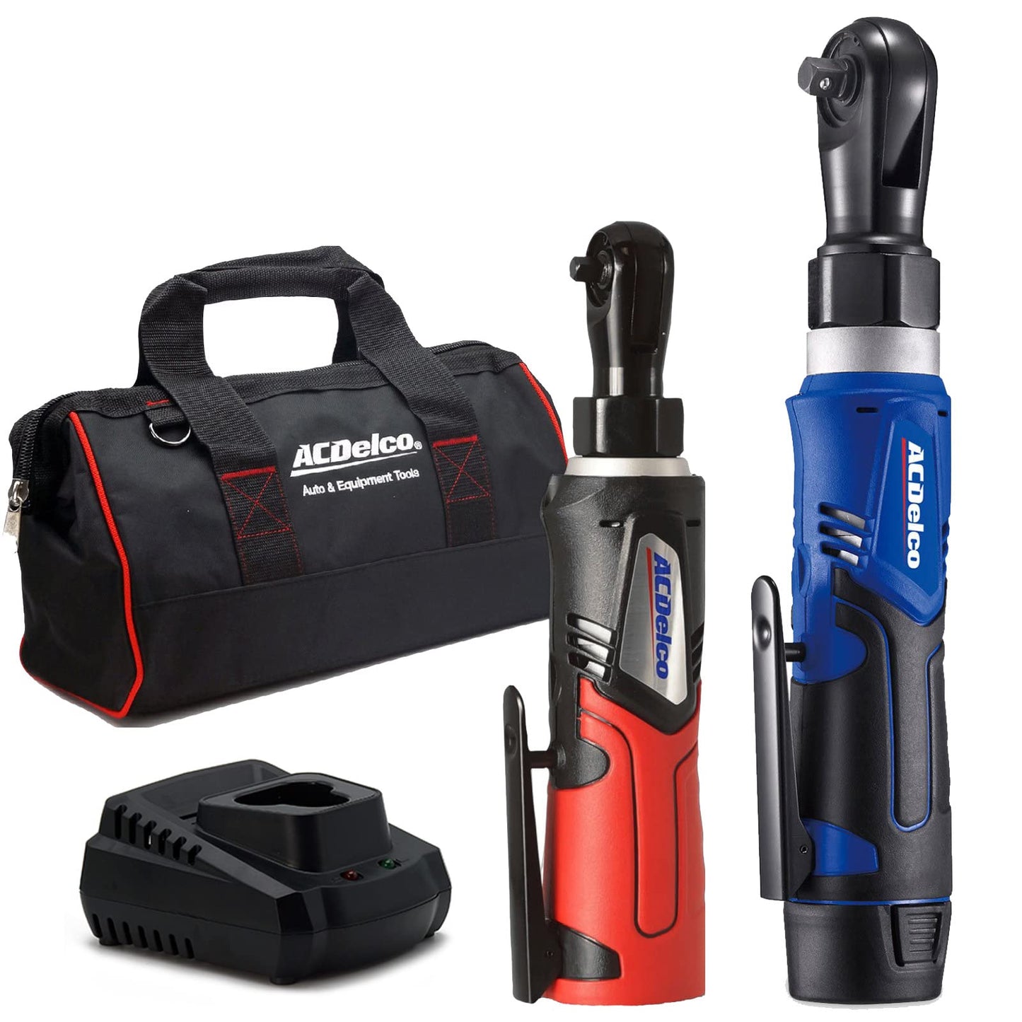 ACDelco ARW1209-K9 G12 Series 12V Li-ion Cordless ¼” & 3/8” Ratchet Wrench Combo Tool Kit with Canvas Bag - WoodArtSupply