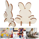 90Pcs Wooden Bunny Cutouts Rabbit Wood Chip Unfinished Craft DIY Home Decoration 3D Ornament Blank for Graffiti Smooth Hztyyier