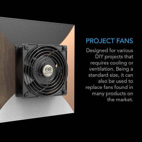 AC Infinity AXIAL 8038, Quiet Muffin Fan, 115V 120V AC 80mm x 38mm Low Speed, for DIY Cooling Ventilation Exhaust Projects AC Infinity