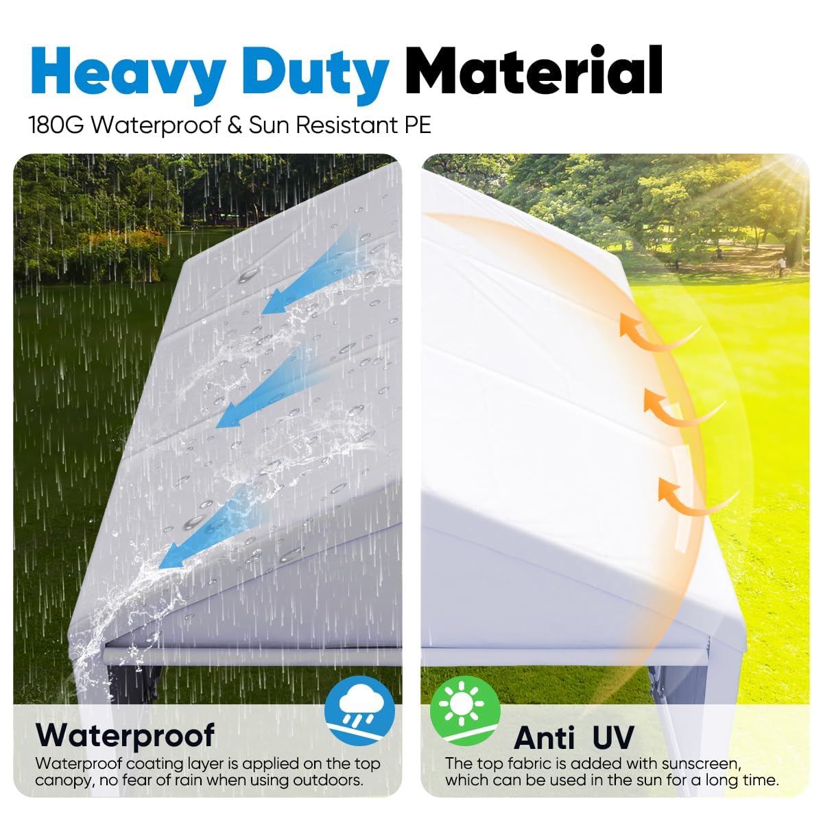 Quictent 13'X20' Heavy Duty Carport Galvanized Car Canopy Garage Outdoor Boat Shelter with Reinforced Frame - White Quictent