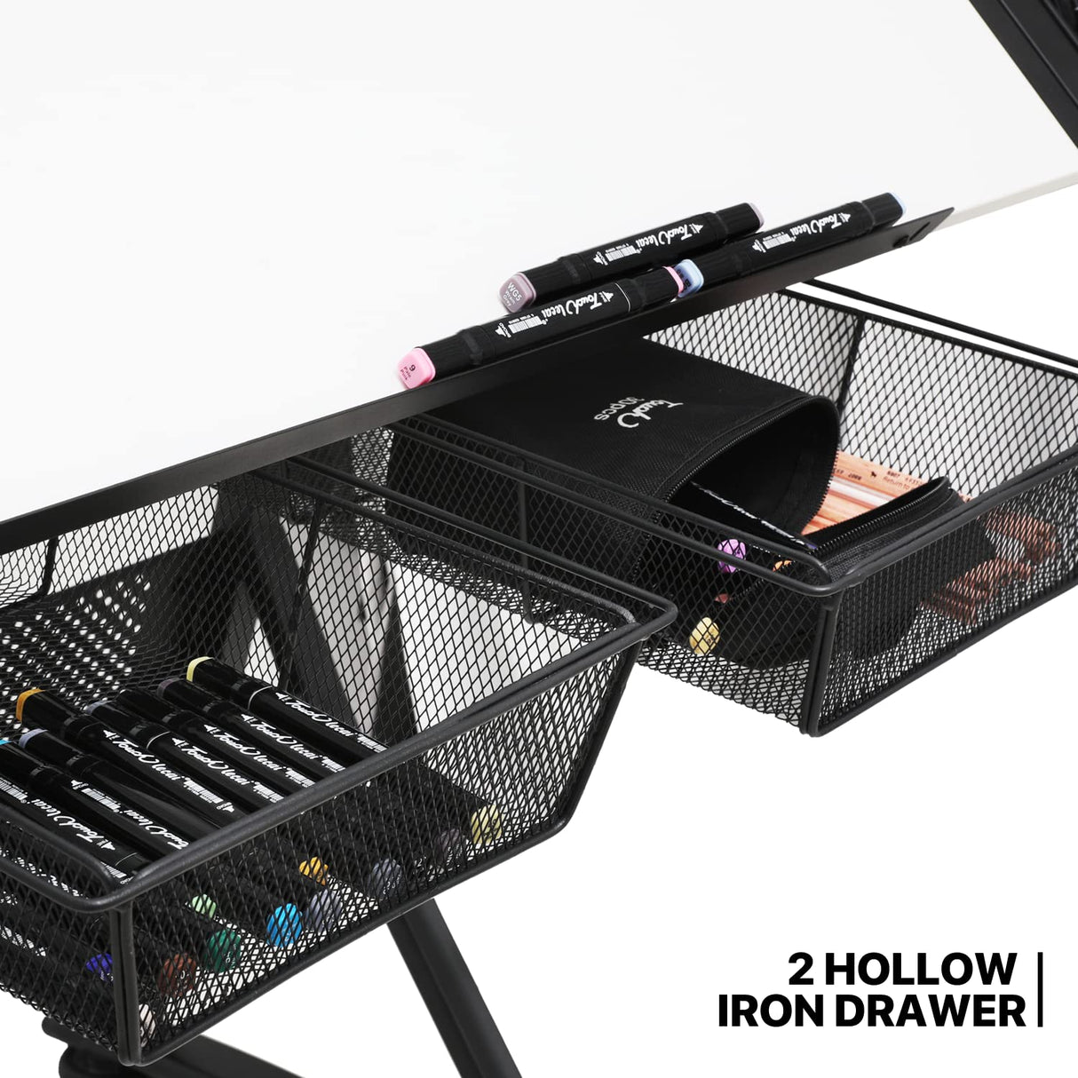 MoNiBloom Art Deco Drafting Table, Height-Adjustable, Tiltable Tabletop, Stool for Reading Writing Painting, Homeschooling Desk for Children with 2 MoNiBloom