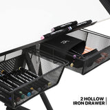 MoNiBloom Art Deco Drafting Table, Height-Adjustable, Tiltable Tabletop, Stool for Reading Writing Painting, Homeschooling Desk for Children with 2 MoNiBloom