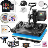WHUBEFY Heat Press,5 in 1 Multifunctional Tshirt Printing Machine 15"x12" Digital Industrial Heat Transfer Machine,Swing Away Sublimation Heat Press Whubefy