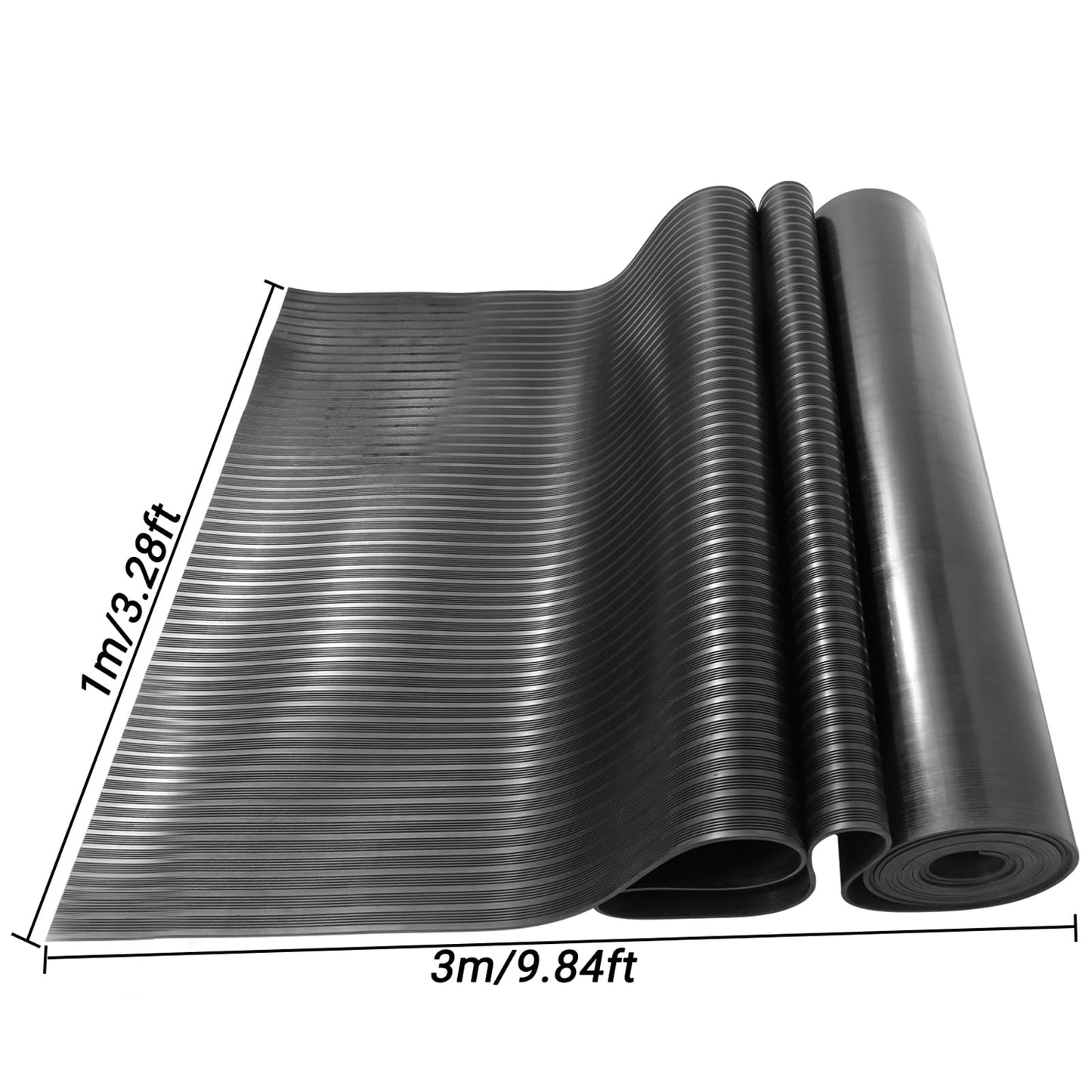 tonchean Garage Rubber Floor Mat Heavy Duty Rubber Flooring Rolls Under Car Garage Mat Non-Slip Rubber Floor Protector Mat for Workshop Trailer