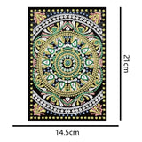 5D Diamond Painting Notebook Blank Page Gold & Blue Mandala DIY Diamond Painting Kits Leather Hardcover Arts and Crafts for Adults Adult Craft Kit WoodArtSupply