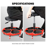 DNA MOTORING TOOLS-00253 Adjustable Height Pneumatic Garage Seat Rolling Mechanic Stool with Tool Tray Storage,300lbs Max Weight Capacity DNA MOTORING