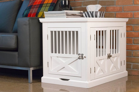 zoovilla Merry Products Triple Door Medium Dog Crate, Dog Kennel, Dog Cage, White zoovilla