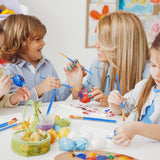 AROIC Paint Brushes Palette Set,24 Pack/240Pcs Acrylic Paint Brushes and 24 Palettes, Professional Artist Brushes, Finger and Face Painting Oil AROIC