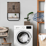 RUSTOWN Farmhouse Rustic Medicine Cabinet with Two Barn Door,Wood Wall Mounted Storage Cabinet with Adjustable Shelf and Towel Bar, 3-Tier Cabinet RUSTOWN