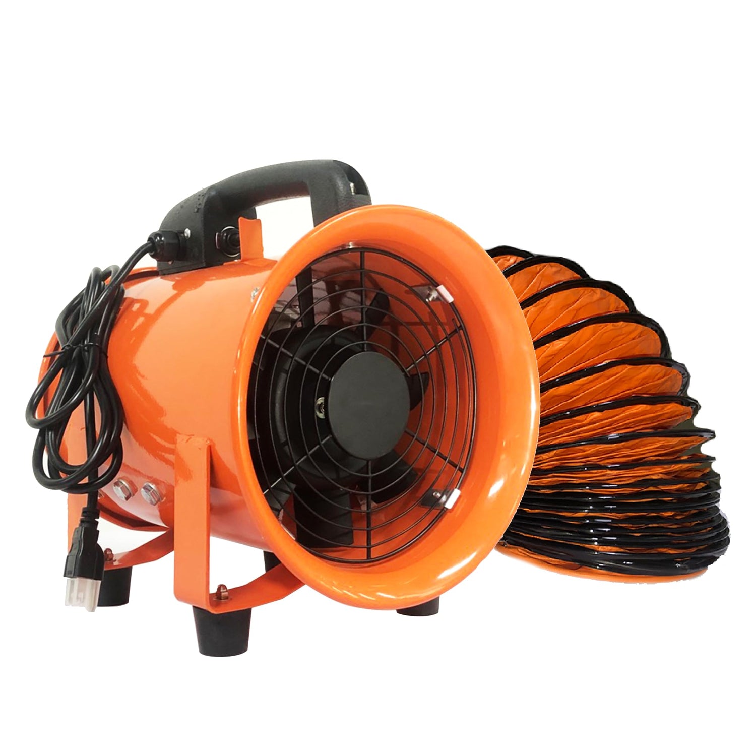 FICBXRA Utility Blower Fan 10 Inch Portable Axial Exhaust Fan 350W 1600CFM High Velocity Ventilator with 16FT Duct Hose for Exhausting & Ventilating FICBXRA