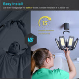 CHENGCHILIT LED Garage Light 2 Pack - 200w 20000LM 6500K Garage Lights Ceiling Led with 7+1 Adjustable Panels, Led Shop Lights Screw in E26 E27 Bulb CHENGCHILIT