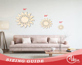Unfinished Wood Radiant Sun Silhouette | Summer | Celestial | Craft Cutout | up to 36" 4" / 1/8" 24 Hour Crafts