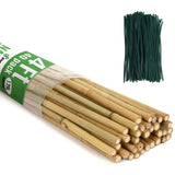 SWANGSA 40 Pack 4 Feet Bamboo Stakes for Plant, Bamboo Sticks Plant Support Garden Stakes Poles with 200pcs Twist Ties for Tomatoes, Beans, Flowers, SWANGSA