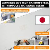 STEELHEAD 10-Inch (250mm) Ryoba Double Edge Japanese Pull Saw for Woodworking, Forged Japanese SK Steel, 7TPI & 15TPI, Flexible Blade, STEELHEAD