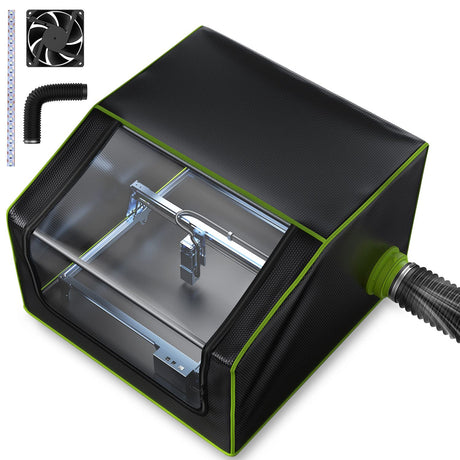 BROVR Laser Engraver Enclosure with Exhaust Fan, Pipe, LED Light, Fireproof Laser Enclosure for Most Laser Cutter, Laser Accessories Effectively BROVR